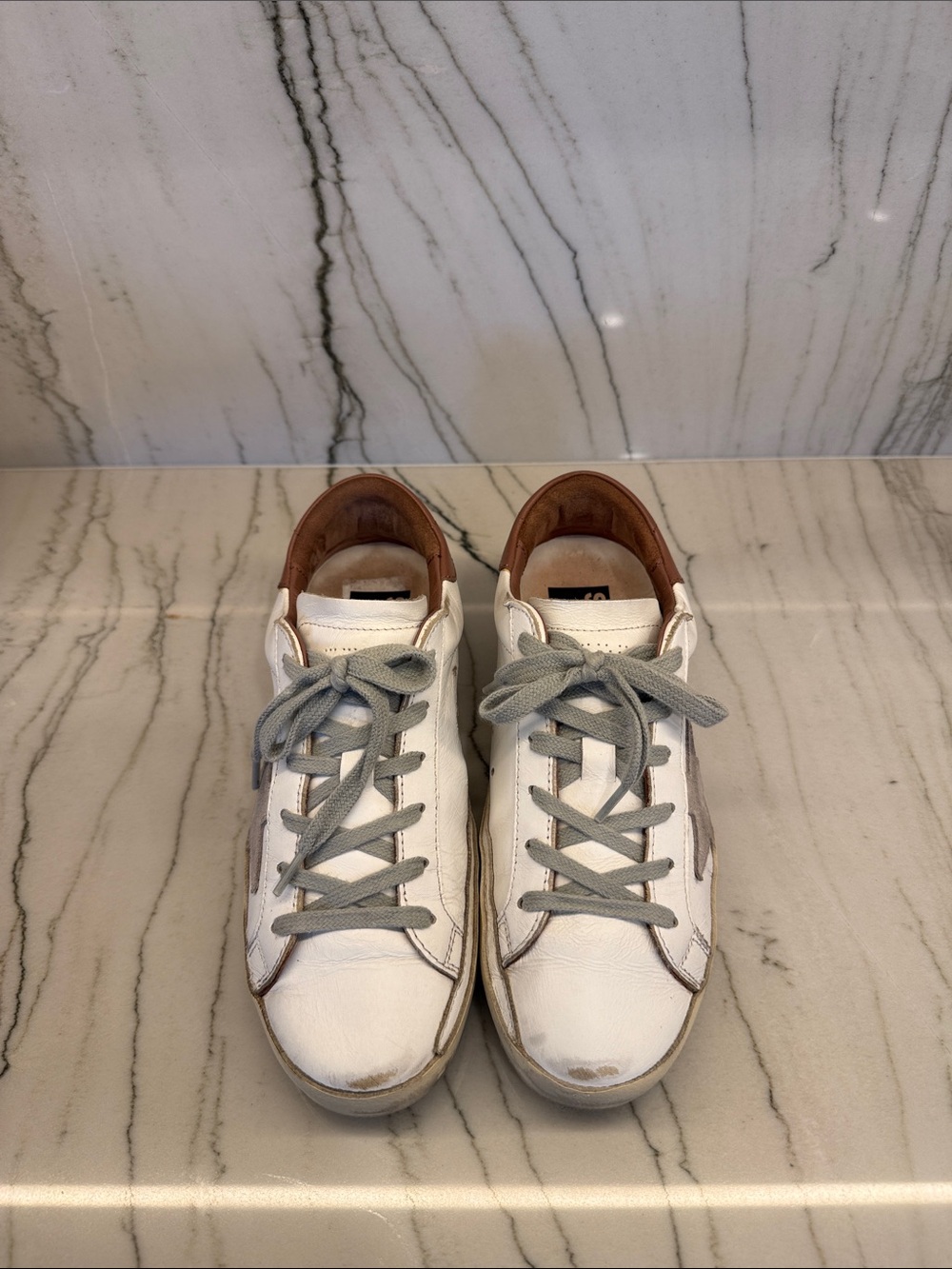 Golden Goose Super Star Low-Top White Leather Sneakers size 35/5 - Picture 2 of 4